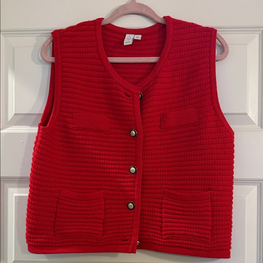 Joie Button Up Sweater Vest SZ L